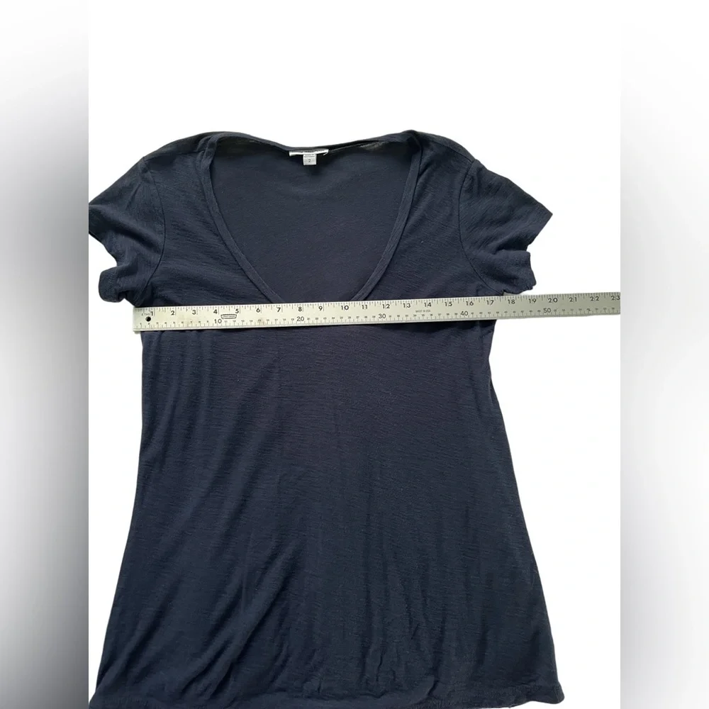 James Perse Navy Blue Slub Tee Size 2 - Picture 5 of 9